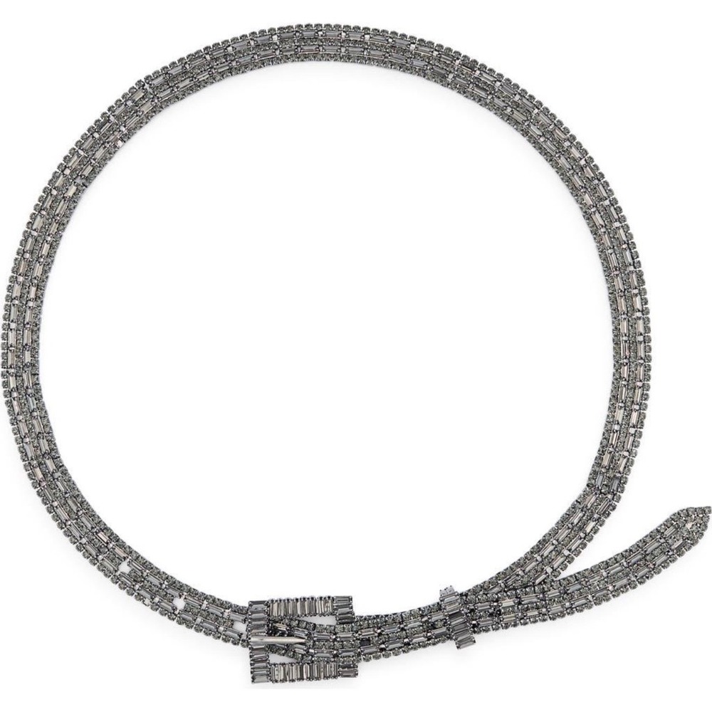 Vince Camuto Womens Rhinestone Crystal Belt Smoke Grey Gunmetal VB322509 Size M